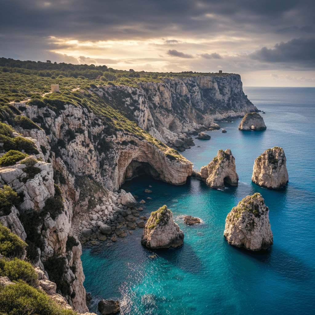 Dramatic sea cliffs overlooking the Mediterranean